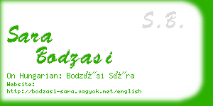 sara bodzasi business card